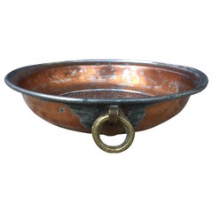 19th Century to Turn of the Century Copper Strainer with Brass Handles
