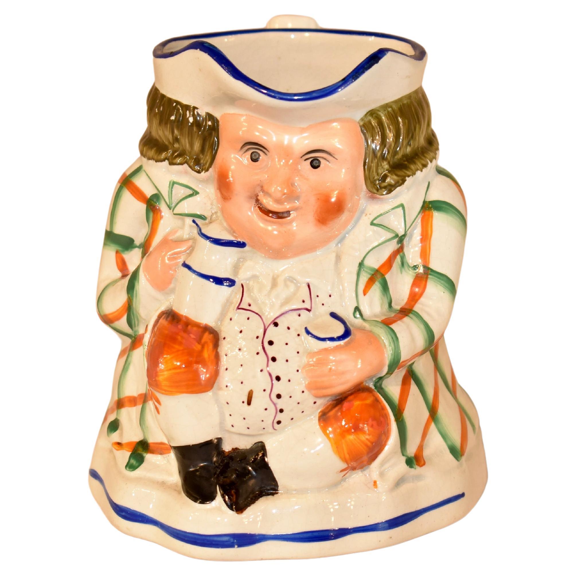 19th Century Toby Jug with Plaid Jacket For Sale