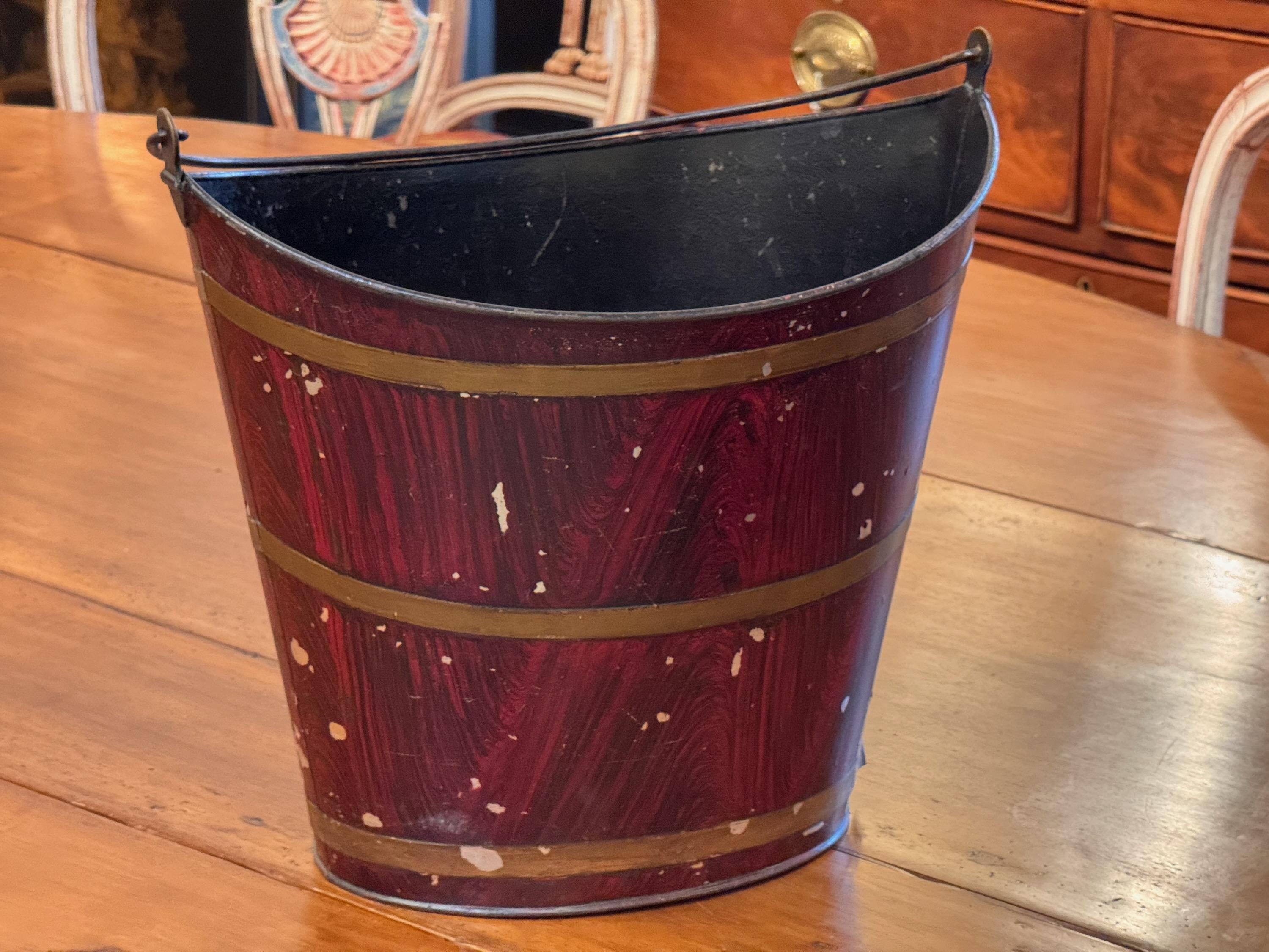 British 19th Century Tole Bucket