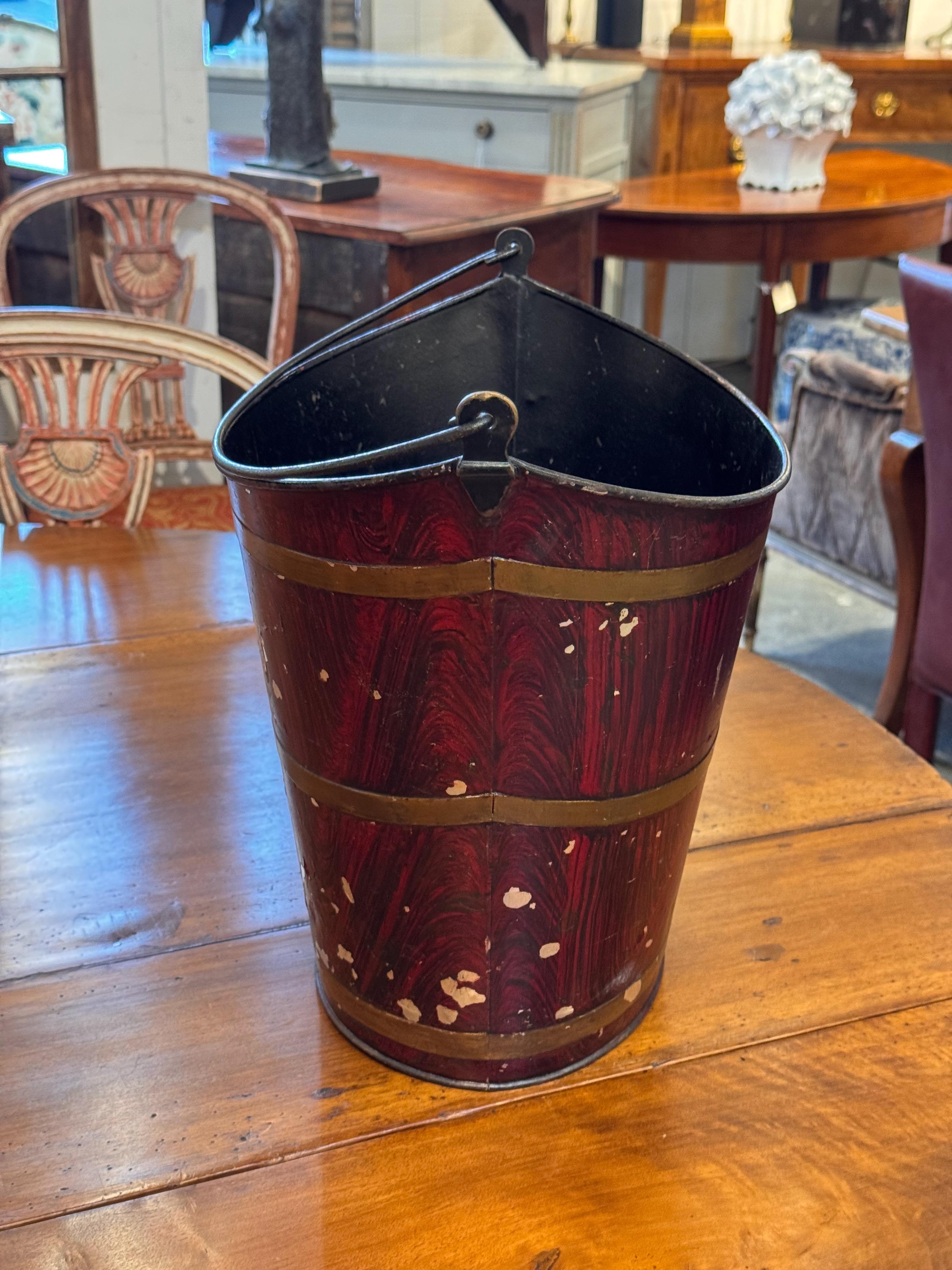 Metal 19th Century Tole Bucket