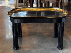 19th Century Tole Tray on Stand