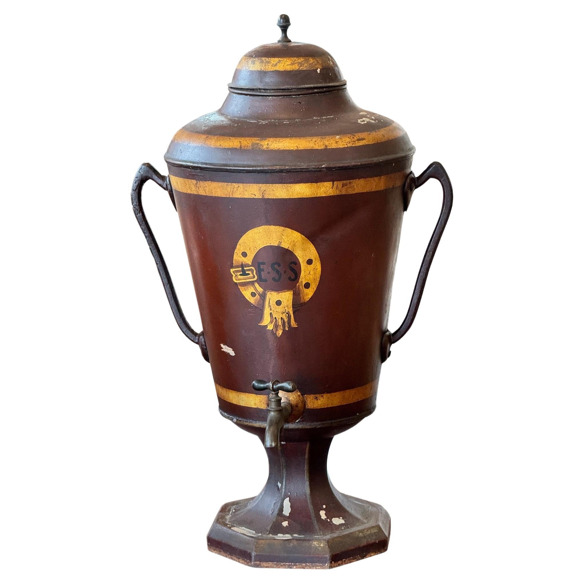 19th Century Tole Water Urn For Sale