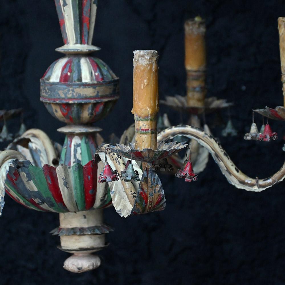 19th Century Toleware English Folk Art Candelabra 6