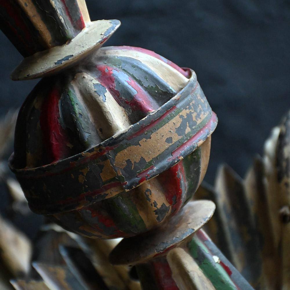 19th Century Toleware English Folk Art Candelabra 2