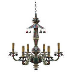 19th Century Toleware English Folk Art Candelabra