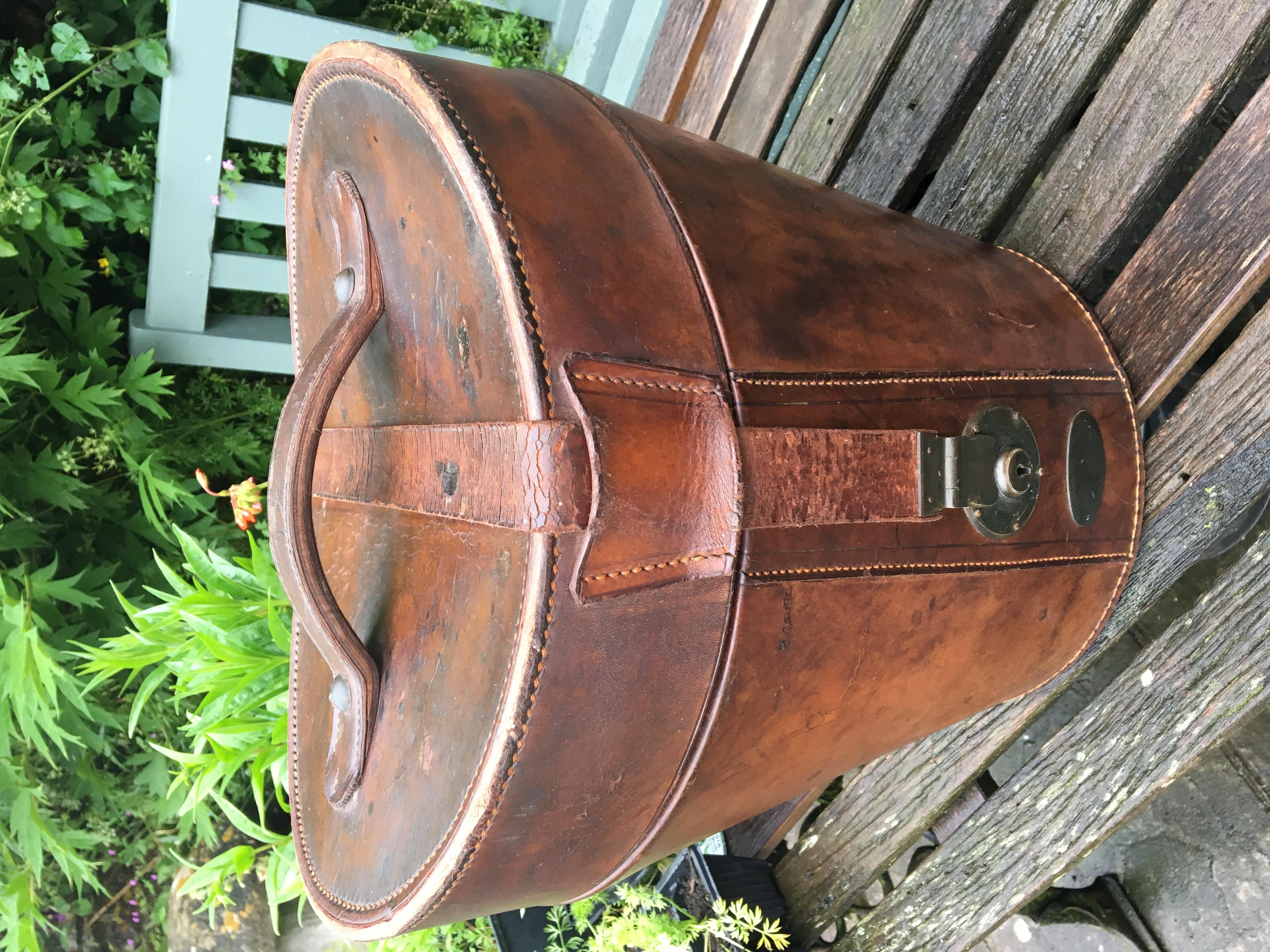 Fine quality top hat in its original leather case, supplied by 