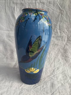 19th Century Torquay, England Kingfisher Vase