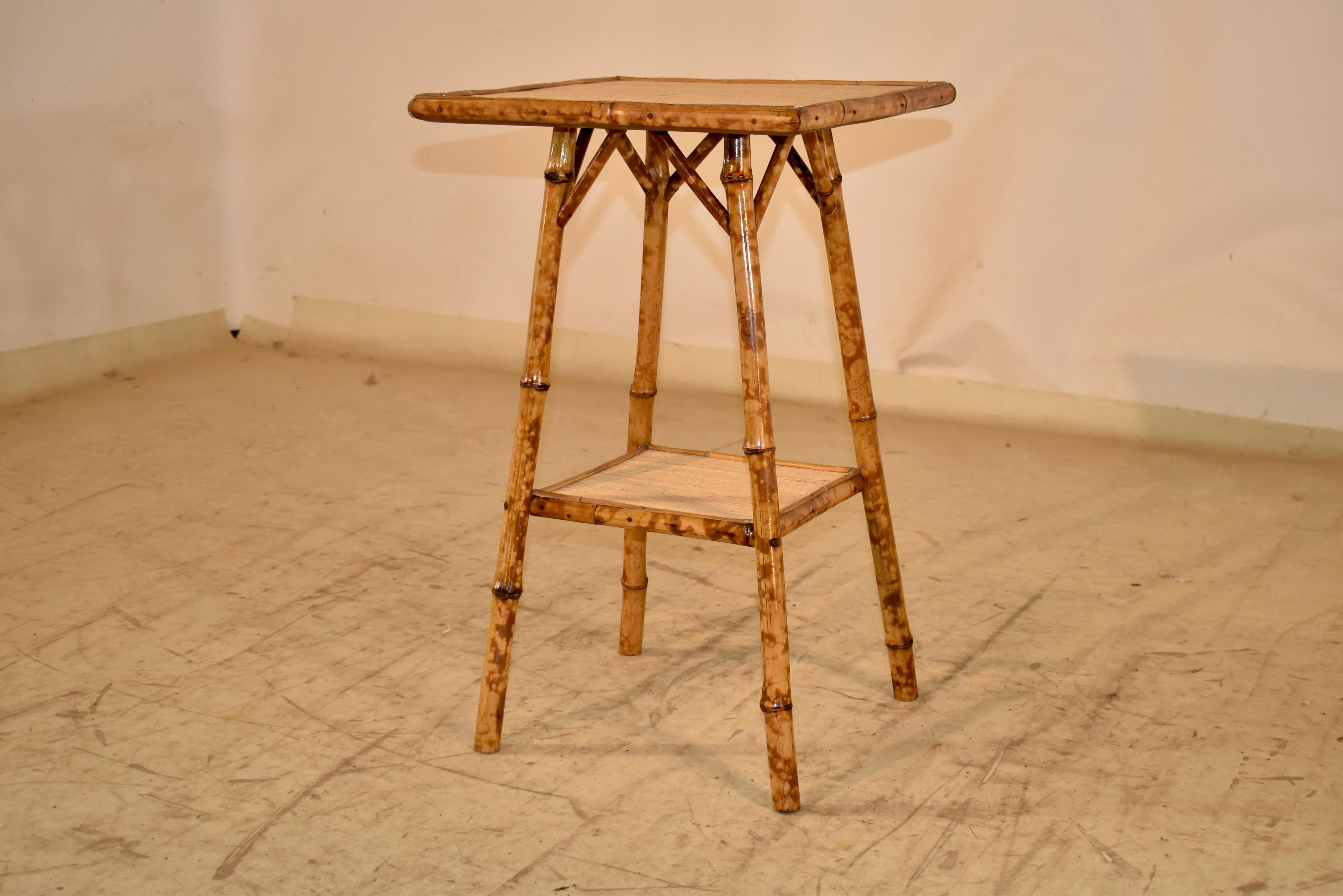 French 19th Century Tortoise Bamboo Side Table For Sale