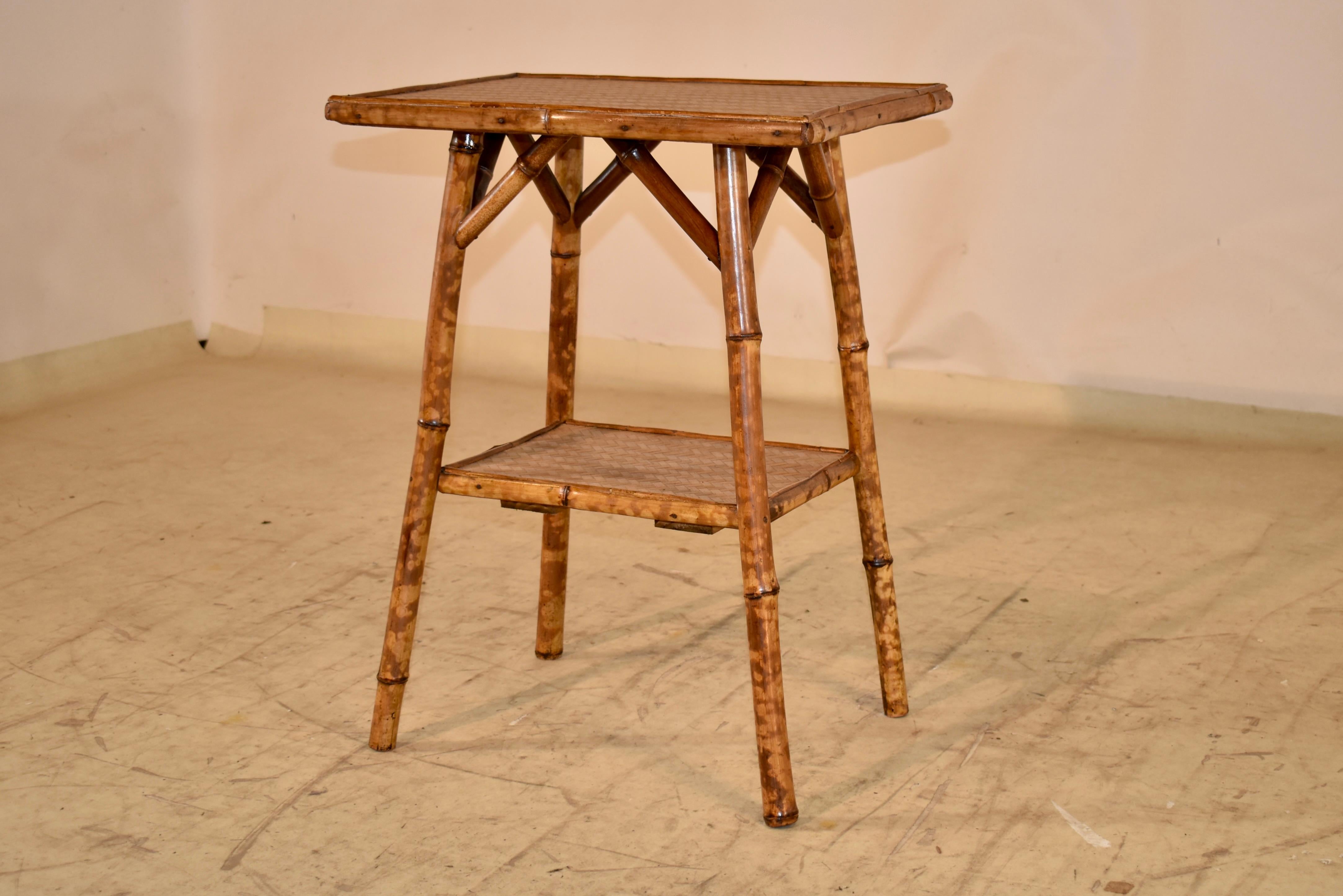 19th Century Tortoise Bamboo Side Table In Good Condition In High Point, NC
