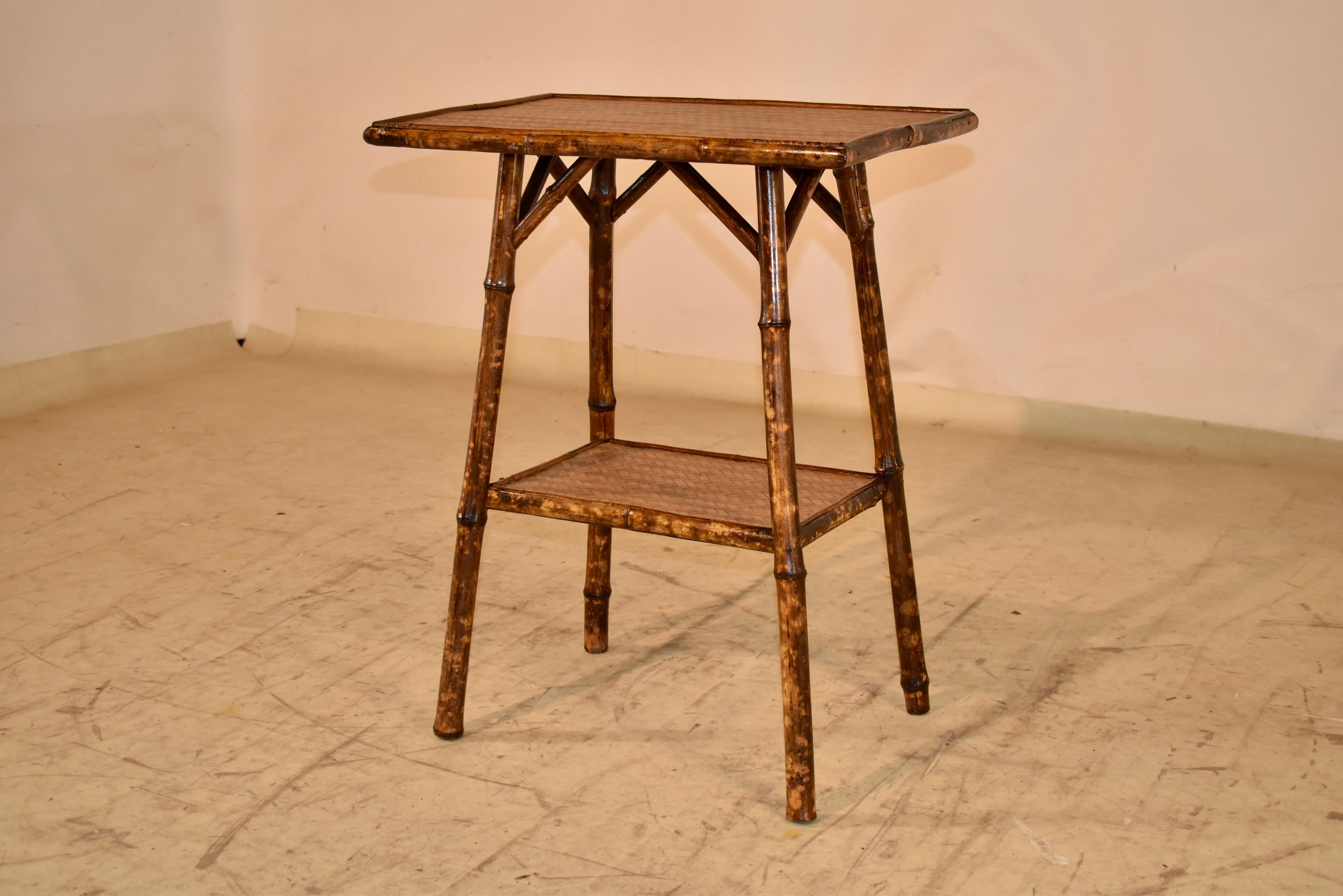 19th Century Tortoise Bamboo Side Table In Good Condition In High Point, NC