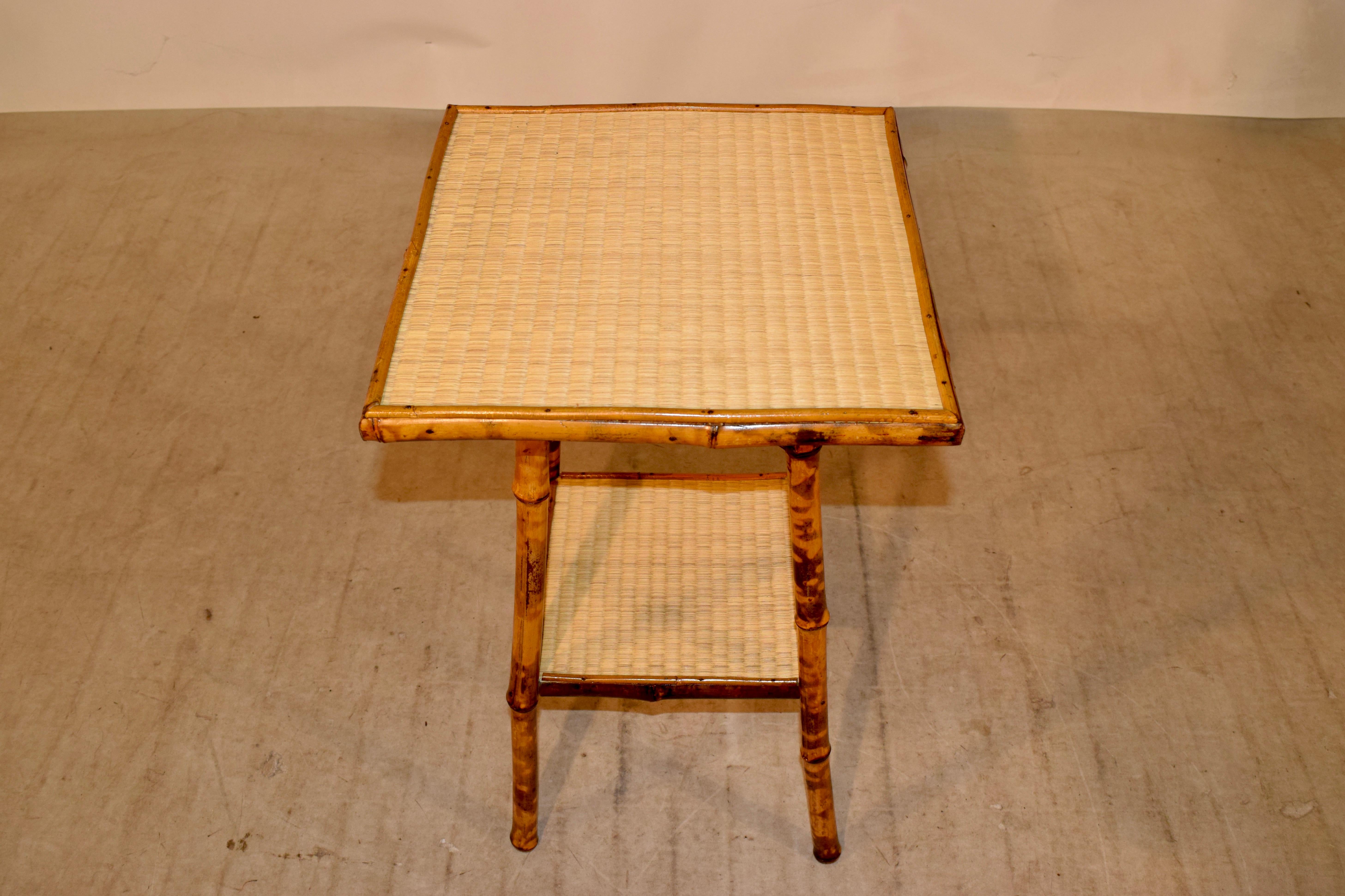 French 19th Century Tortoise Bamboo Side Table