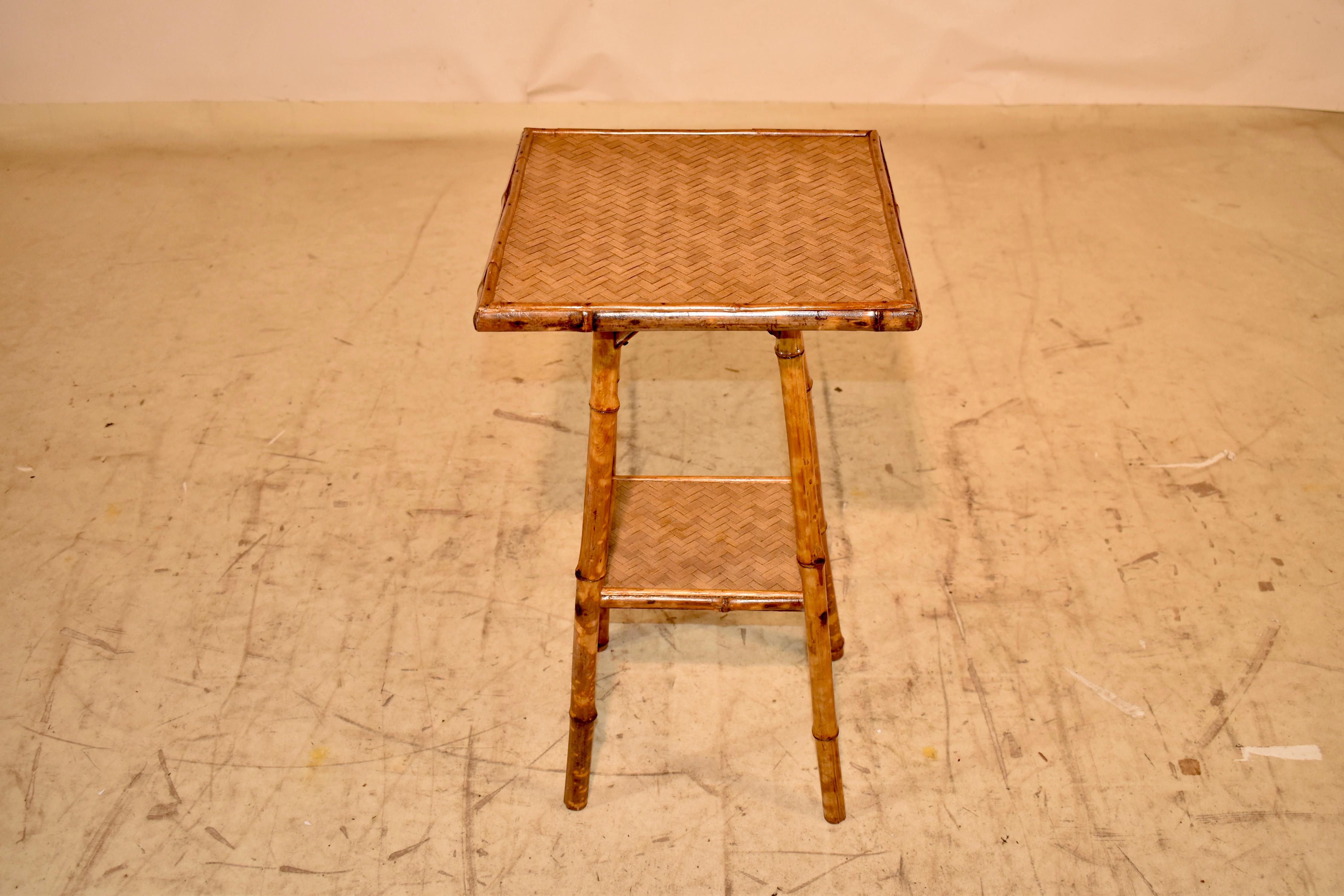 Textile 19th Century Tortoise Bamboo Side Table