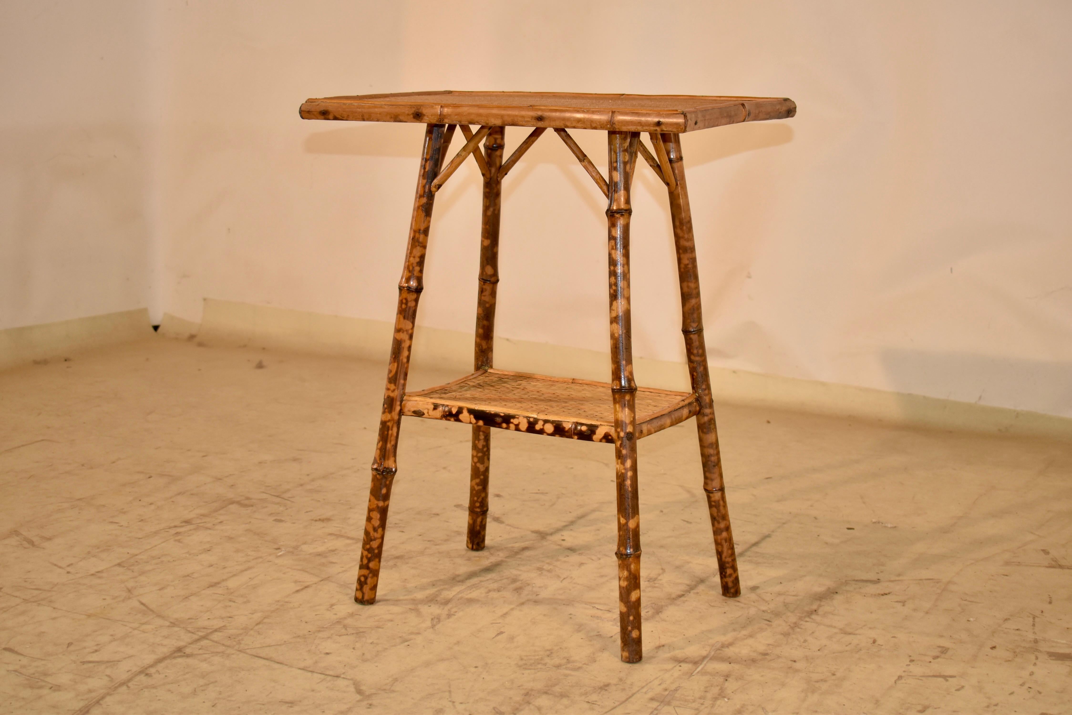 19th Century Tortoise Bamboo Side Table from France In Good Condition For Sale In High Point, NC