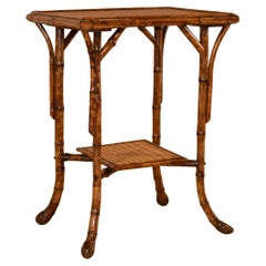 19th Century Tortoise Bamboo Side Table from France