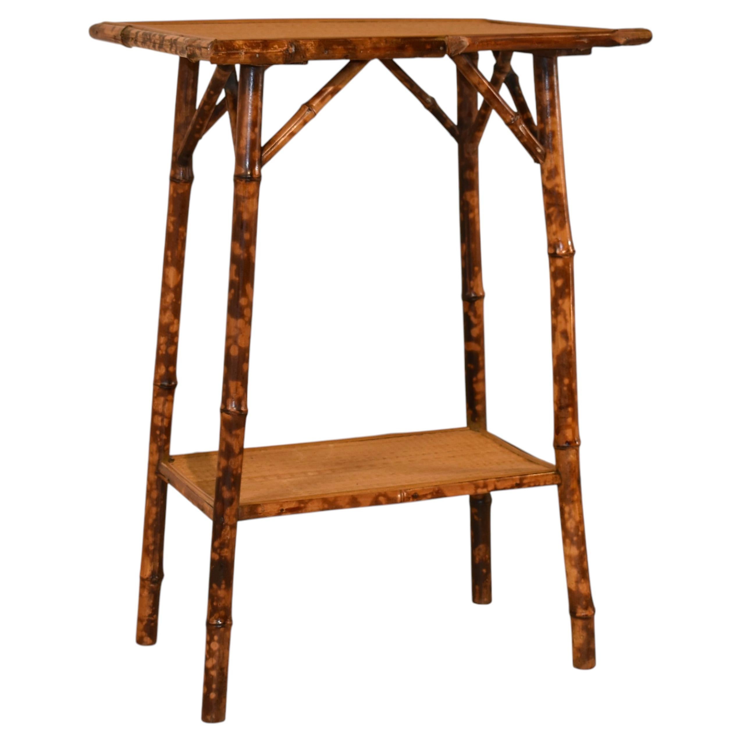 Table d'appoint en bambou et tortue du 19ème siècle, France