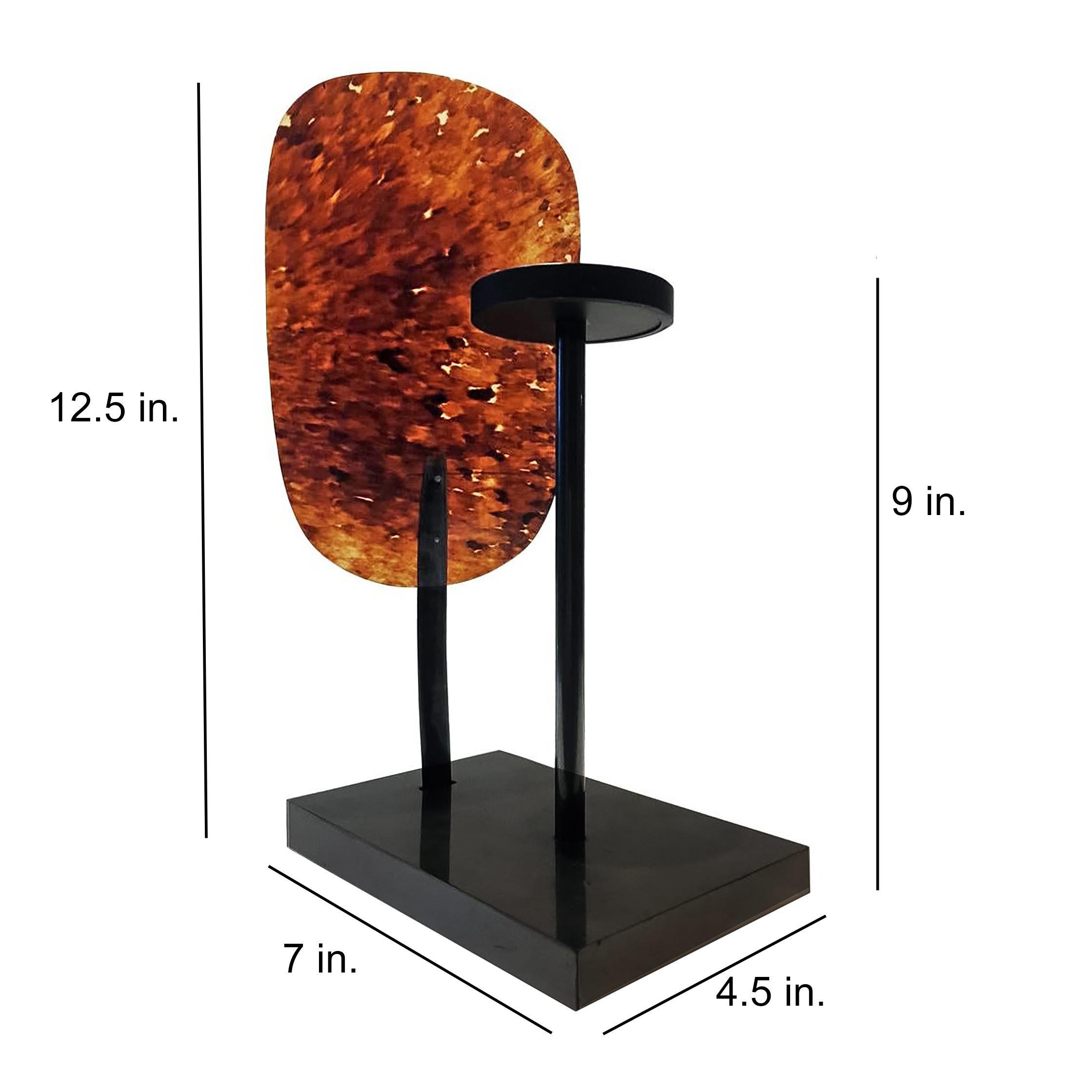 Portacandele in metallo con paravento in guscio di tartaruga in vendita 9