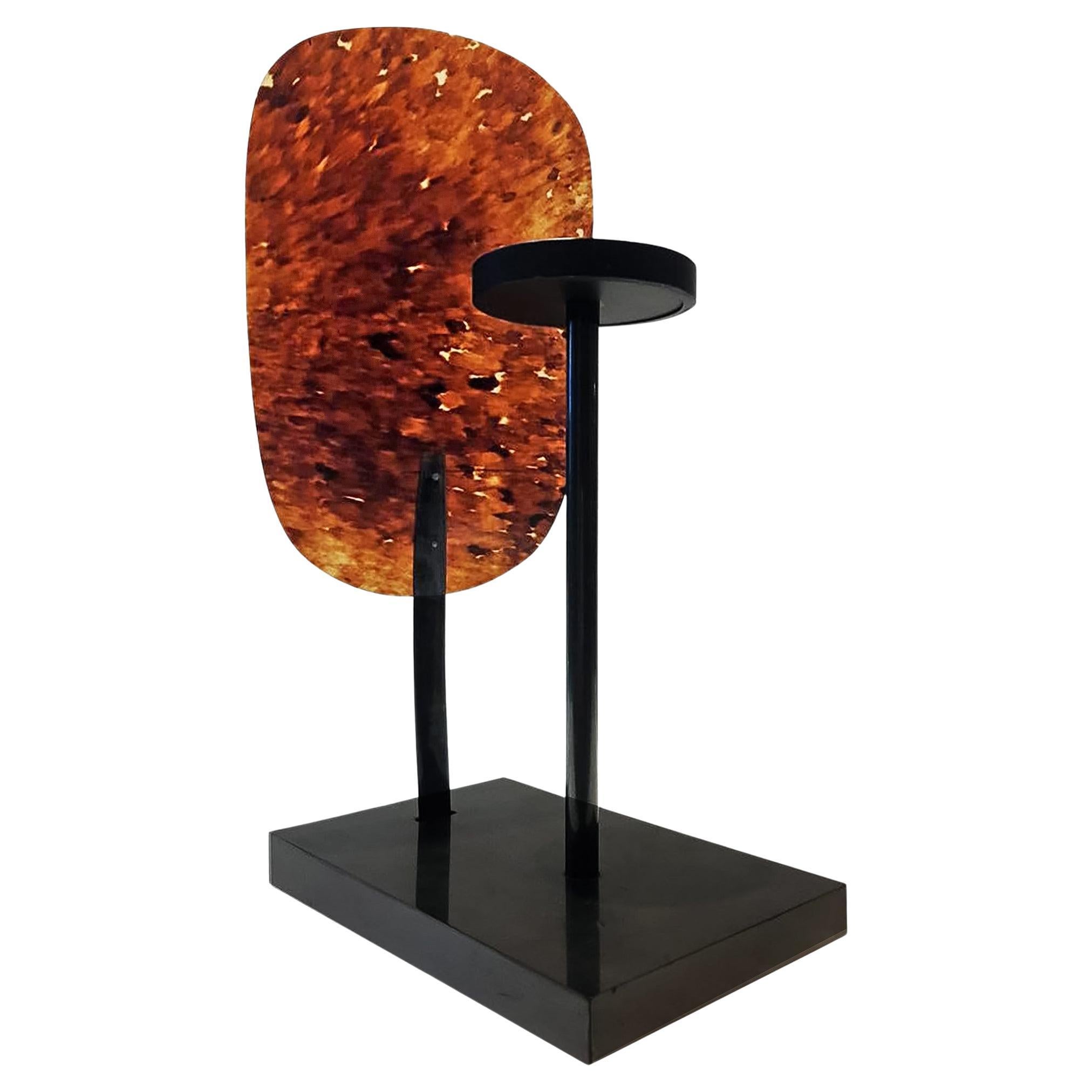 Portacandele in metallo con paravento in guscio di tartaruga in vendita