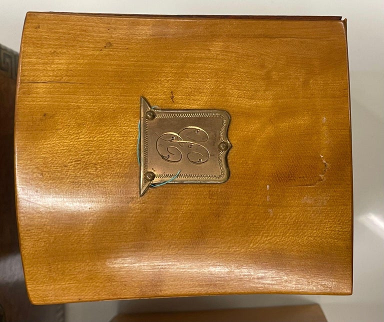 19th Century Tortoise Shell Grain and Greek Key Tea Caddy, Boule ...