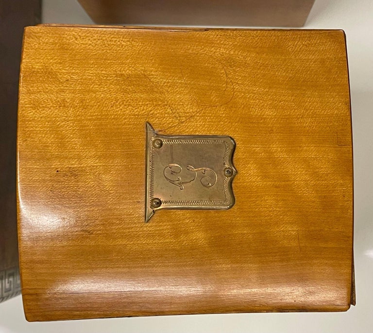 19th Century Tortoise Shell Grain and Greek Key Tea Caddy, Boule ...