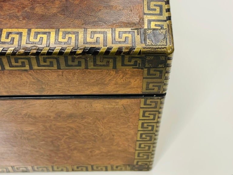 19th Century Tortoise Shell Grain and Greek Key Tea Caddy, Boule ...