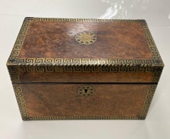 Cuchara de té del siglo XIX de grano de concha de tortuga y llave griega, boule, georgiana