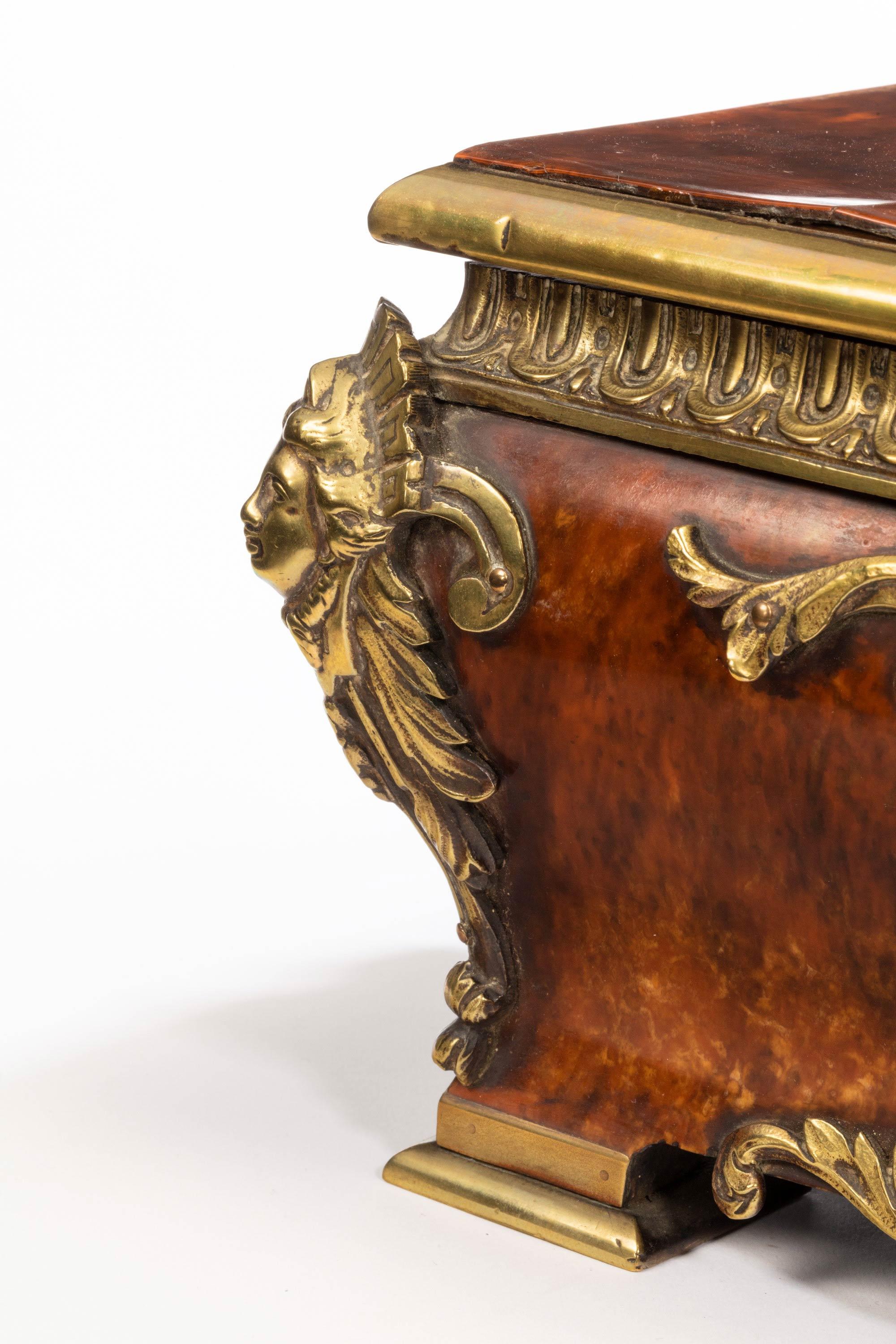 19th Century Tortoiseshell and Gilt Bronze Casket 3