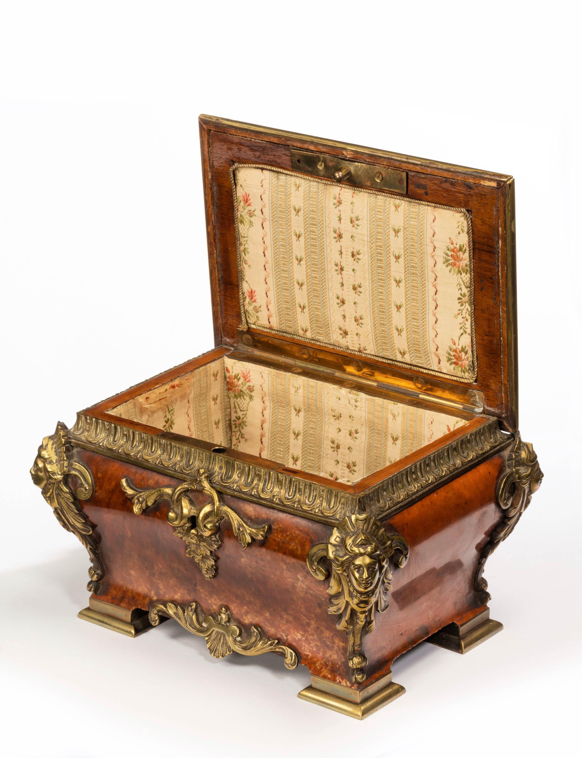 19th Century Tortoiseshell and Gilt Bronze Casket 5