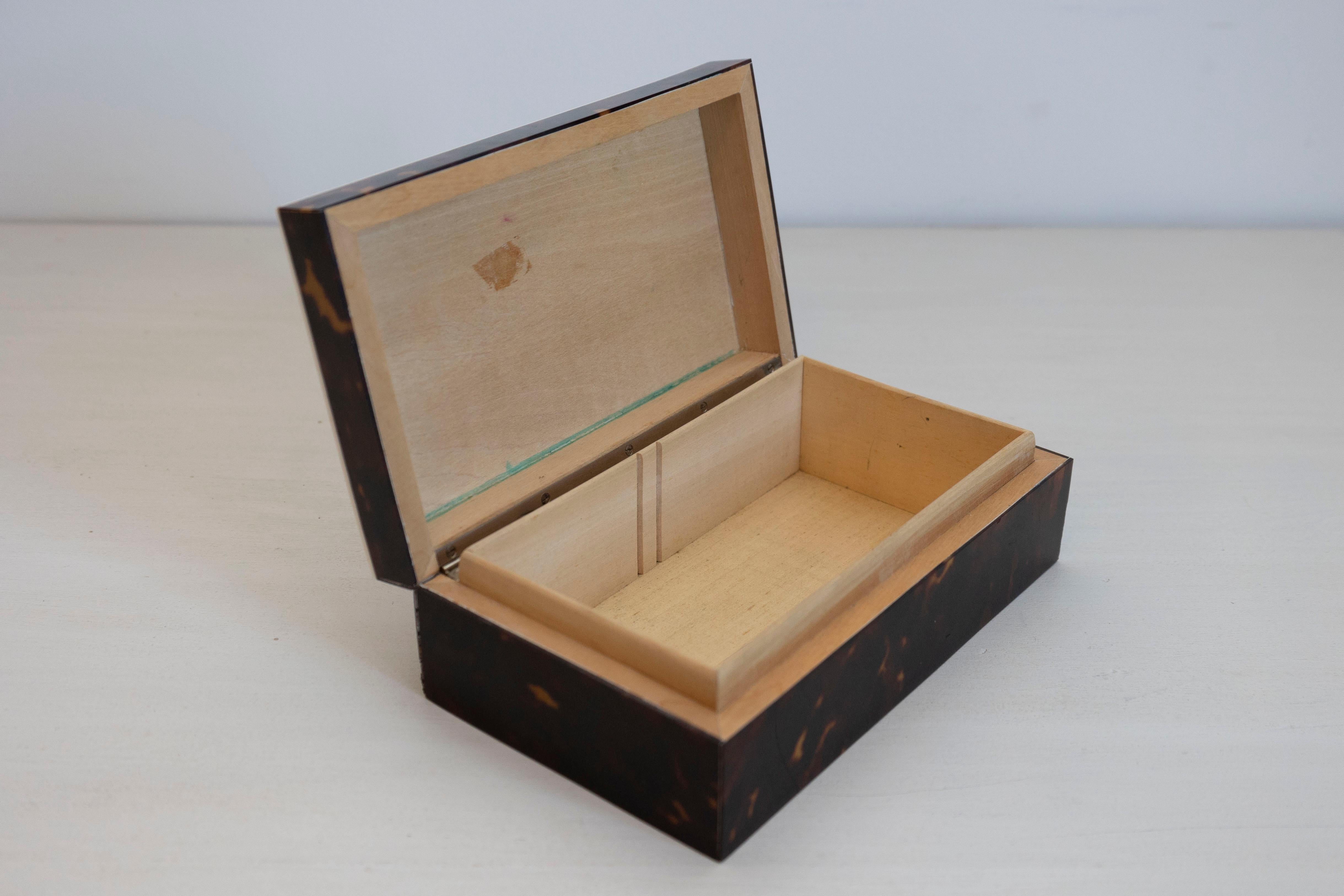 English 19th Century Tortoiseshell and Ivory Inlaid Decorative Box