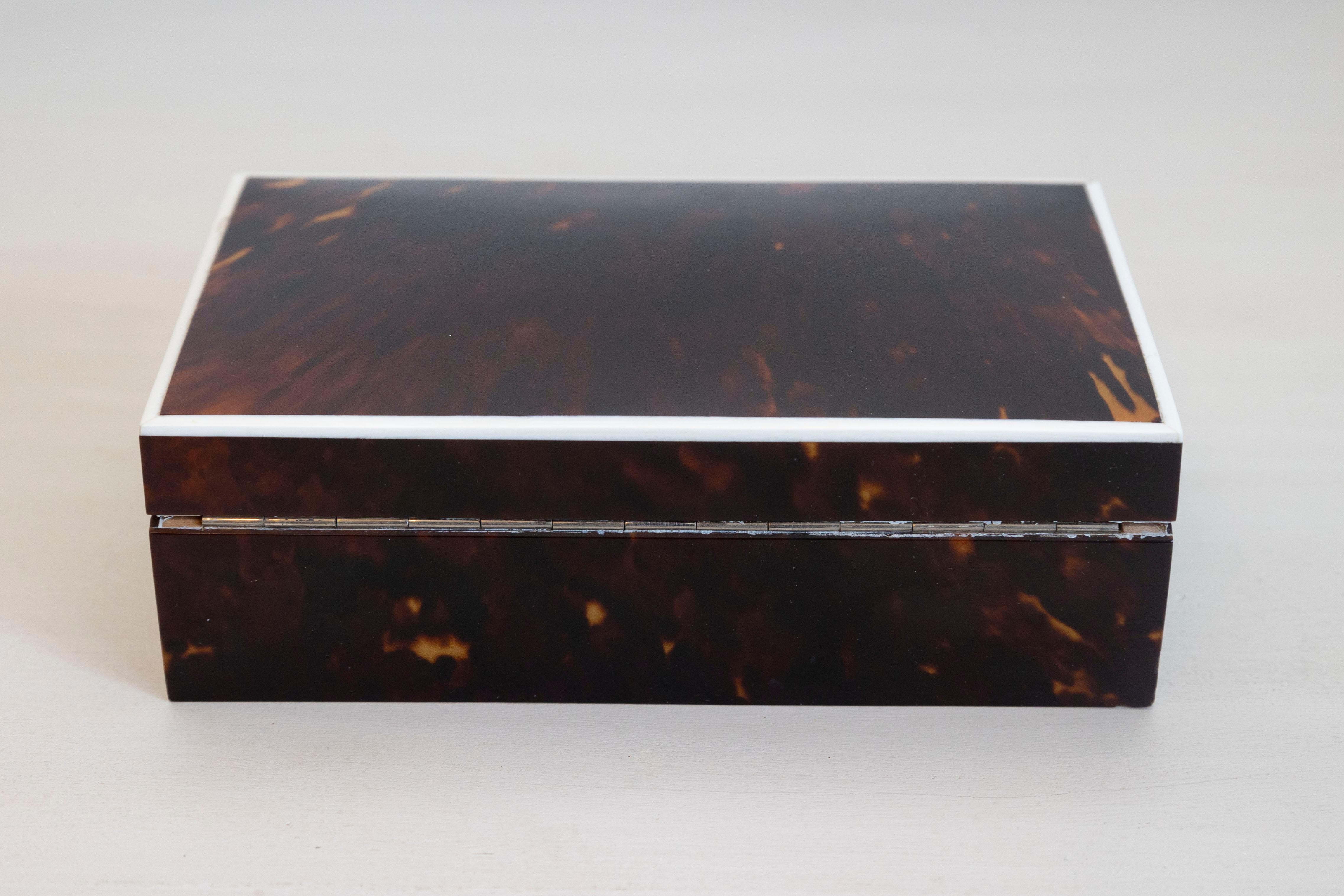 19th Century Tortoiseshell and Ivory Inlaid Decorative Box 1