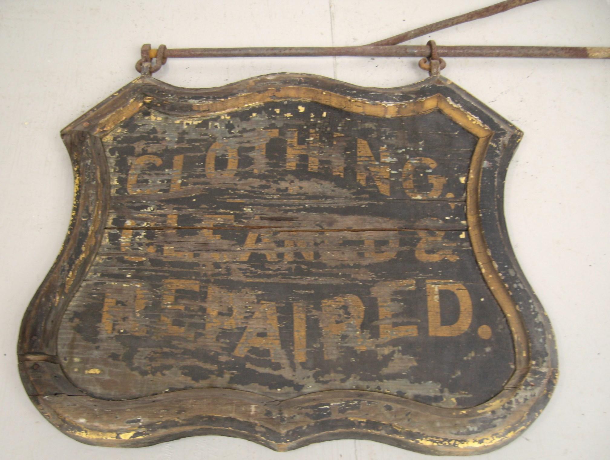 19th Century Trade Sign Clothing Wood Double Sided Wooden Hudson Valley NY  For Sale 3