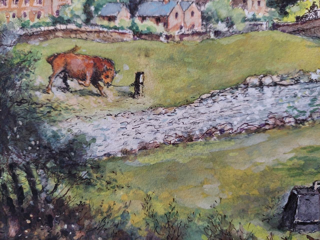 19th Century Traditional English Painting of an Artist Sketching in Yorkshire For Sale 2