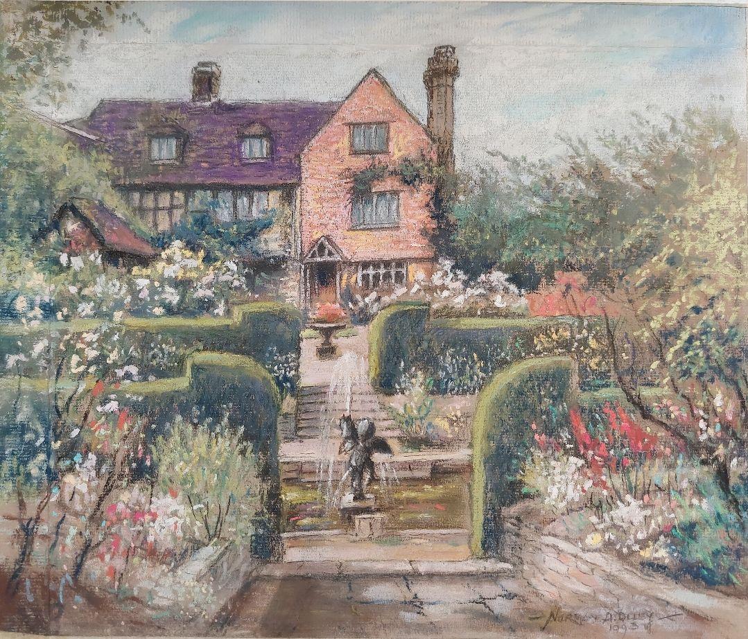 20th Century Traditional English Pastel Summer Garden in Teddington In Good Condition In Cirencester, GB