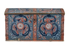 19th Century traditional hand painted dome top coffer