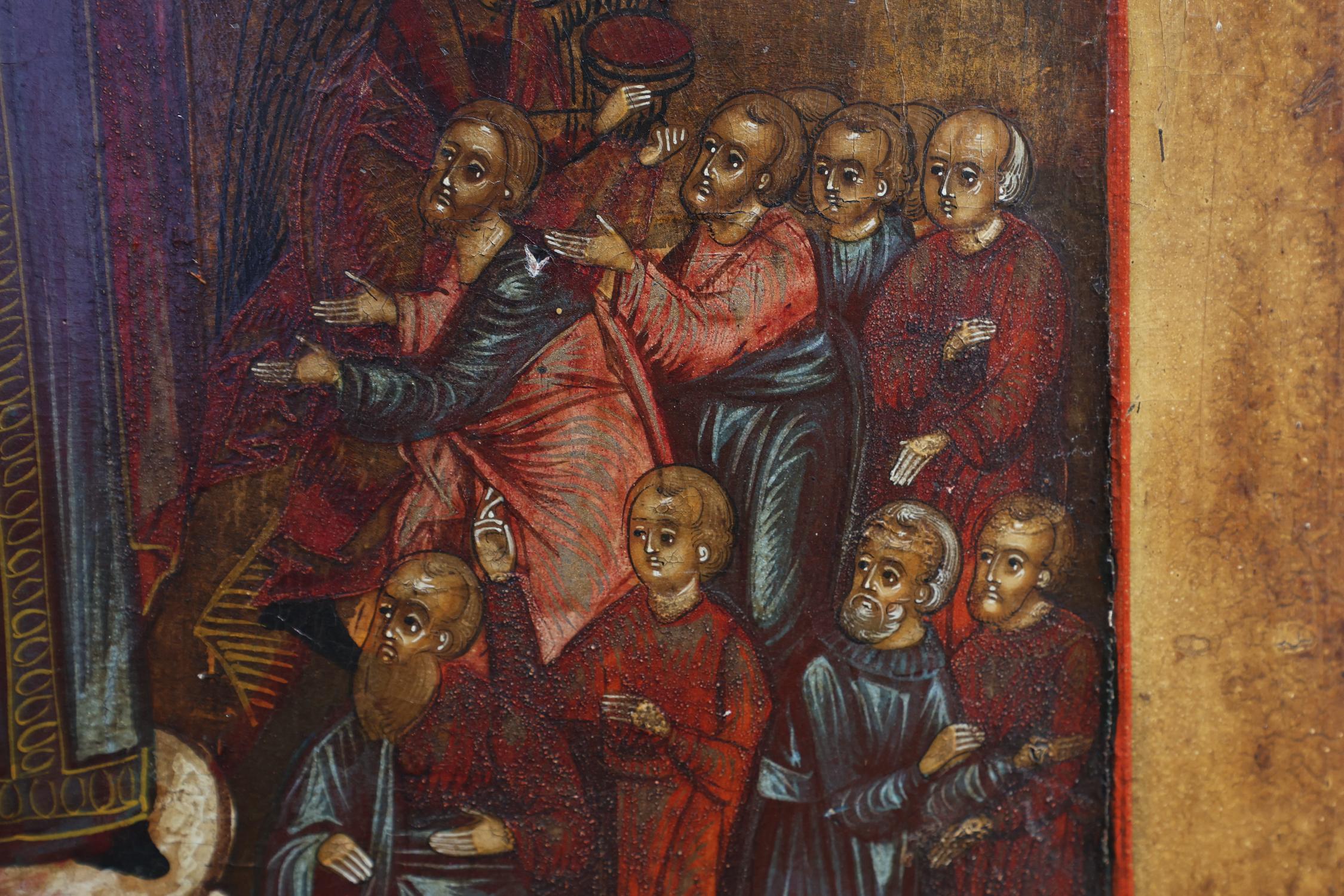 XIXe siècle Icône religieuse traditionnelle du 19e siècle Mère de Dieu Joie de tous ceux qui souffrent en vente