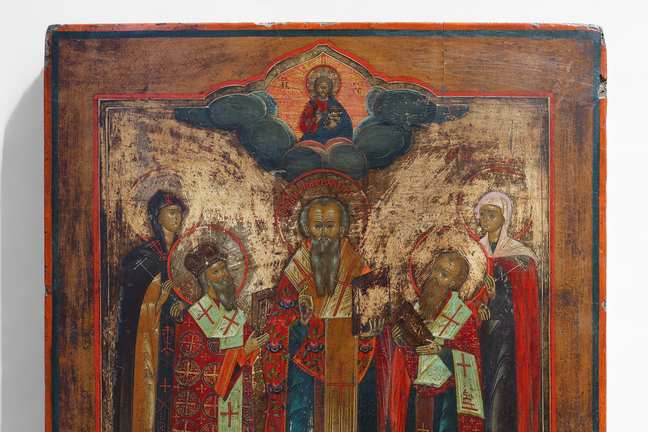 Baroque 19th Century traditional Russian Religious Icon