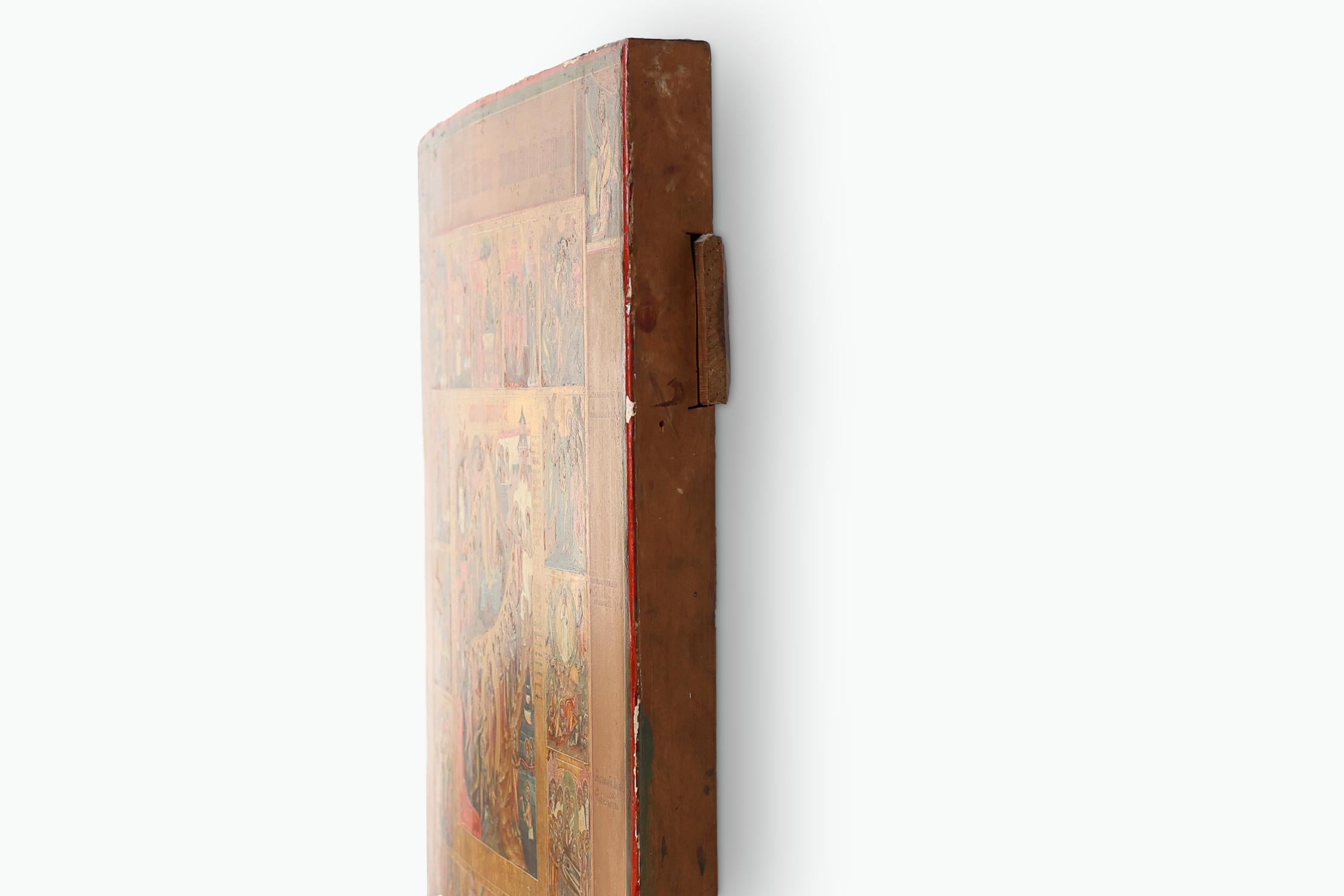 19th Century traditional Russian Religious Icon “Full Cycle” For Sale 3
