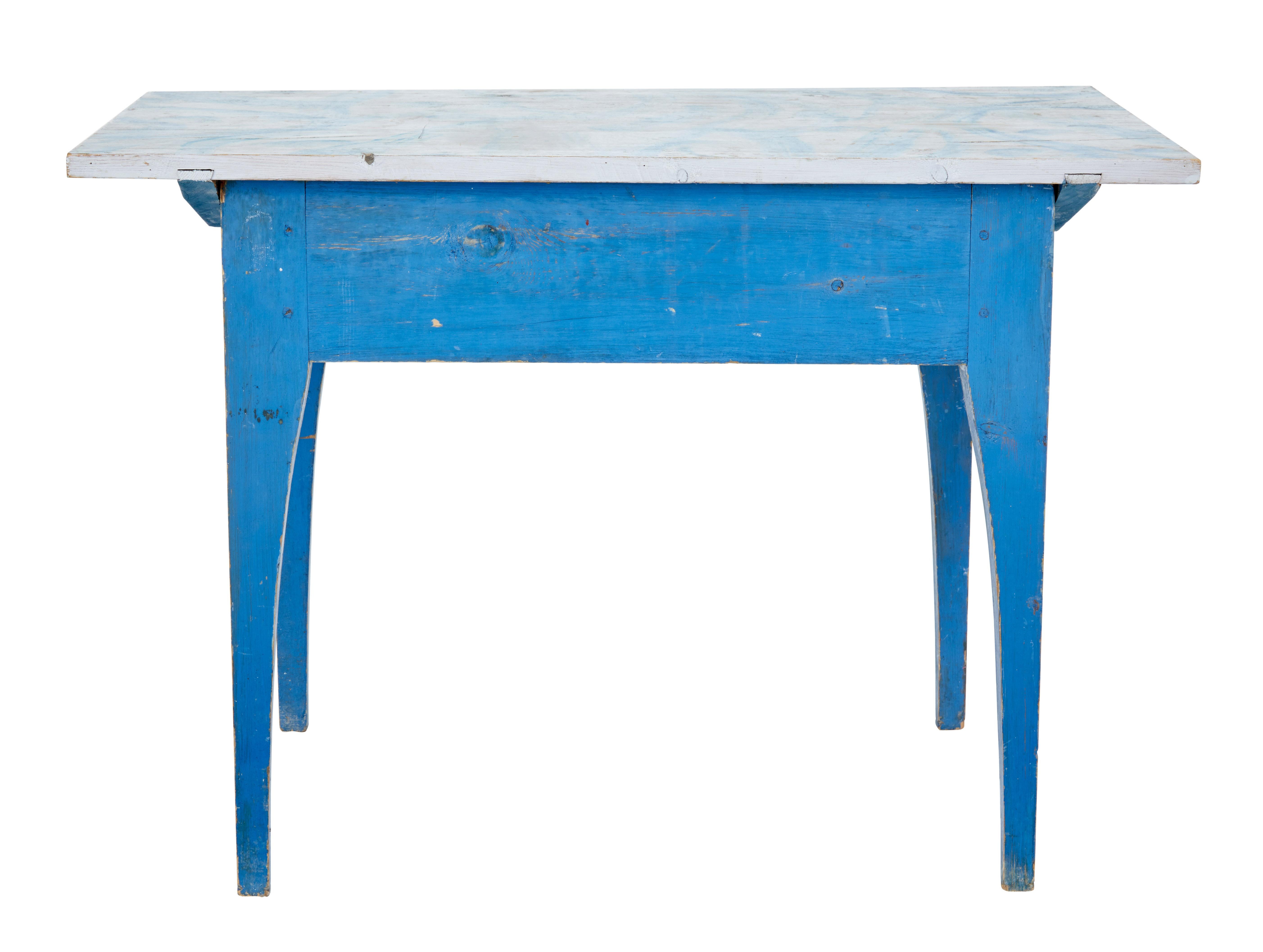 Pine 19th Century Traditional Rustic Painted Swedish Side Table