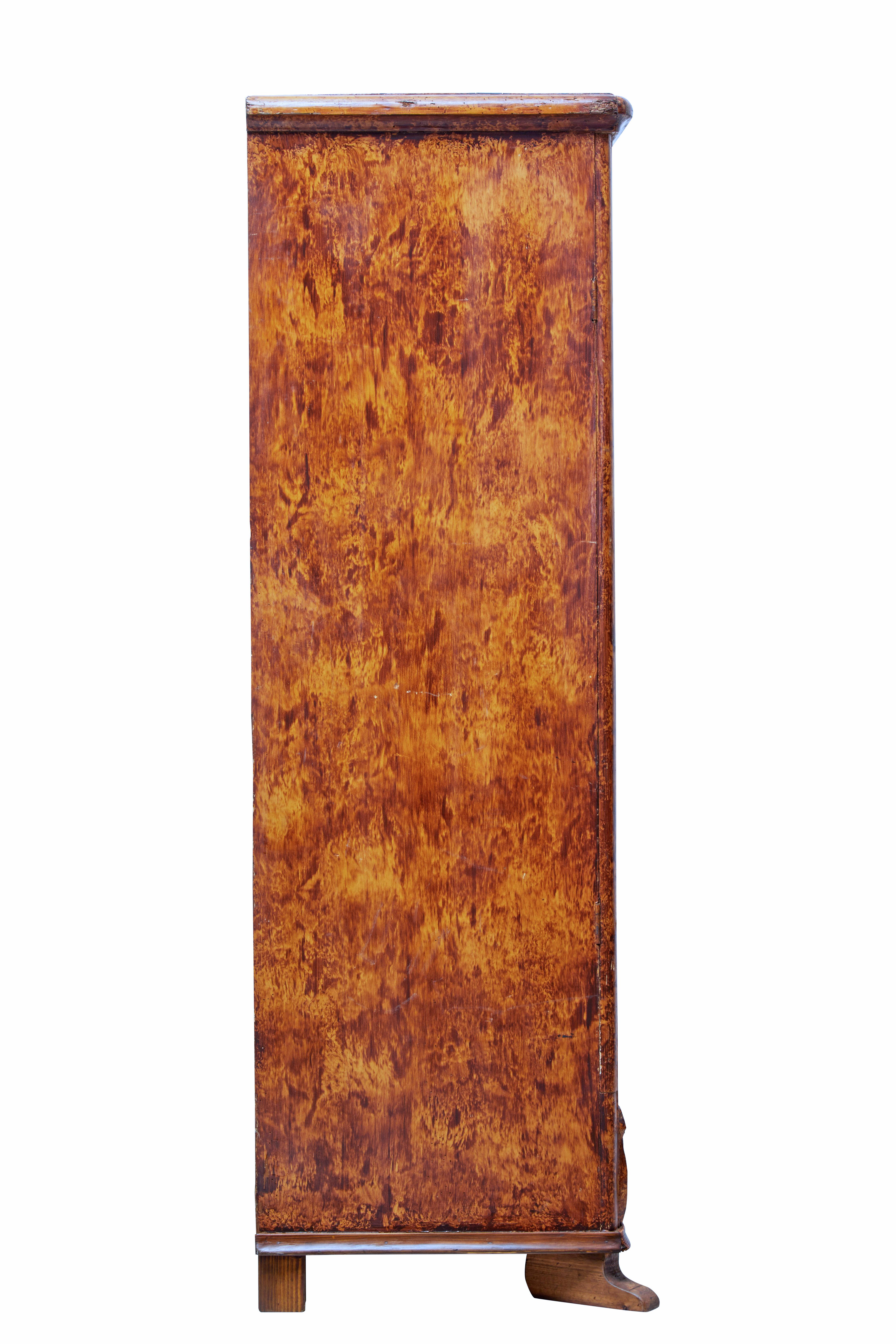 19th Century Traditional Swedish Ragwork Pine Cupboard In Good Condition In Debenham, Suffolk