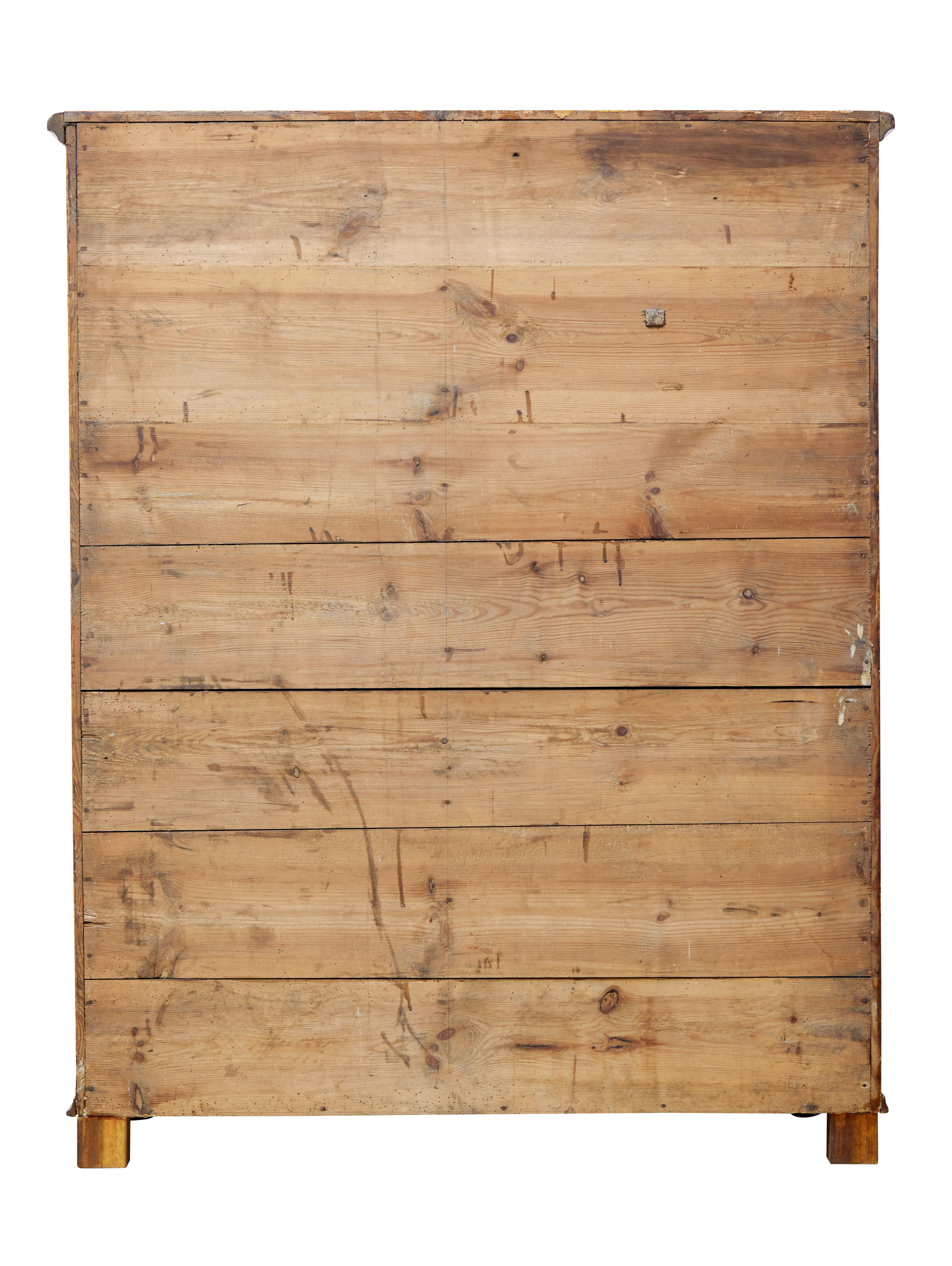 19th Century Traditional Swedish Ragwork Pine Cupboard 1