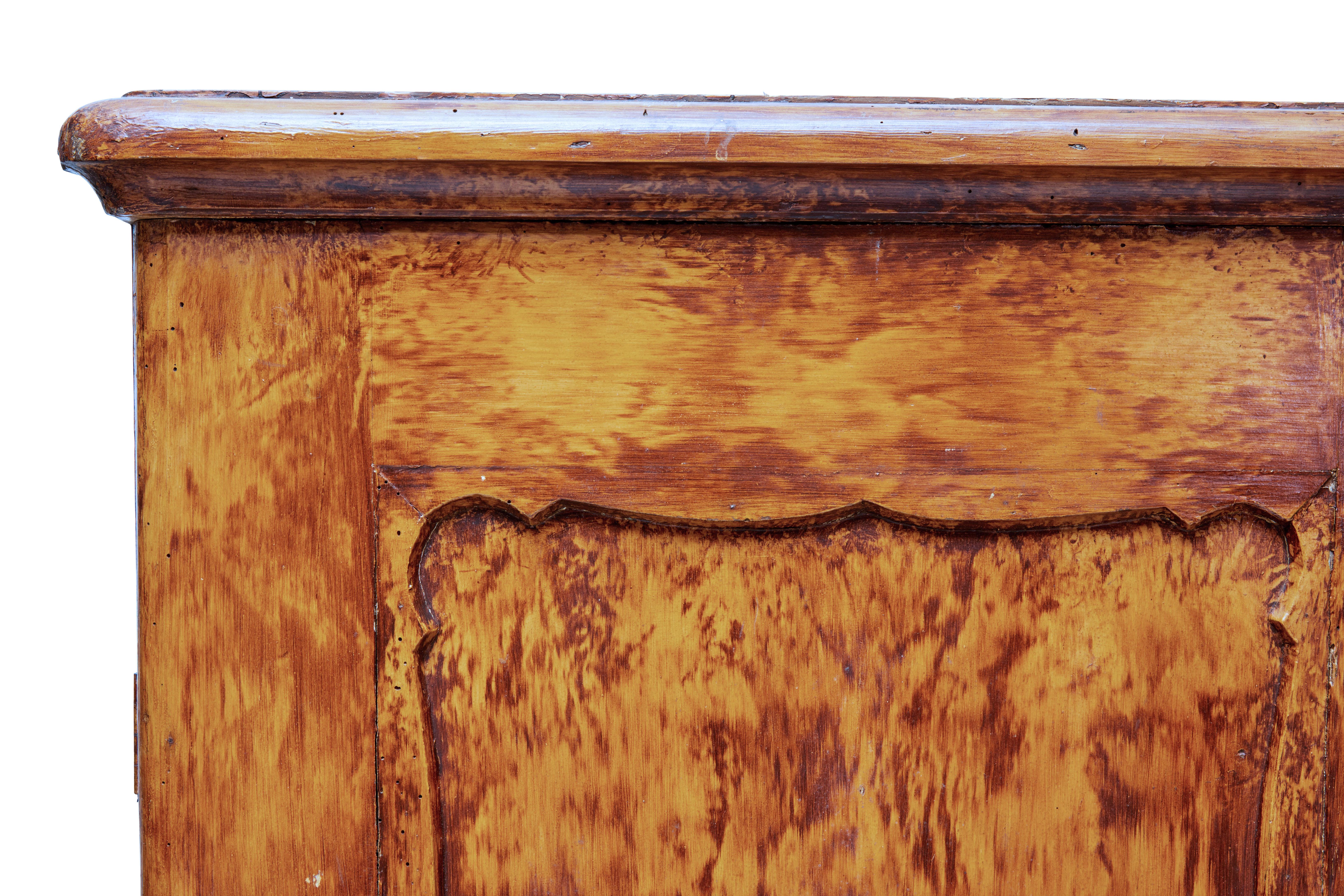 19th Century Traditional Swedish Ragwork Pine Cupboard 3