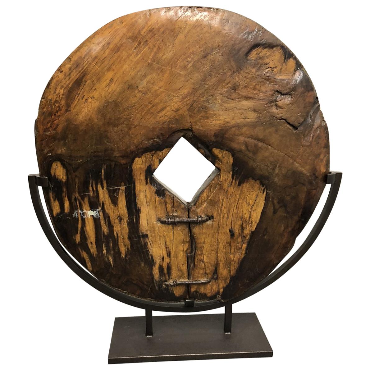 19th Century Traditional Wood Cart Wheel For Sale
