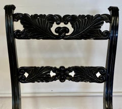 19th Century Trafalgar Upright Chair with Cane Seat & Floral Motif c.1830