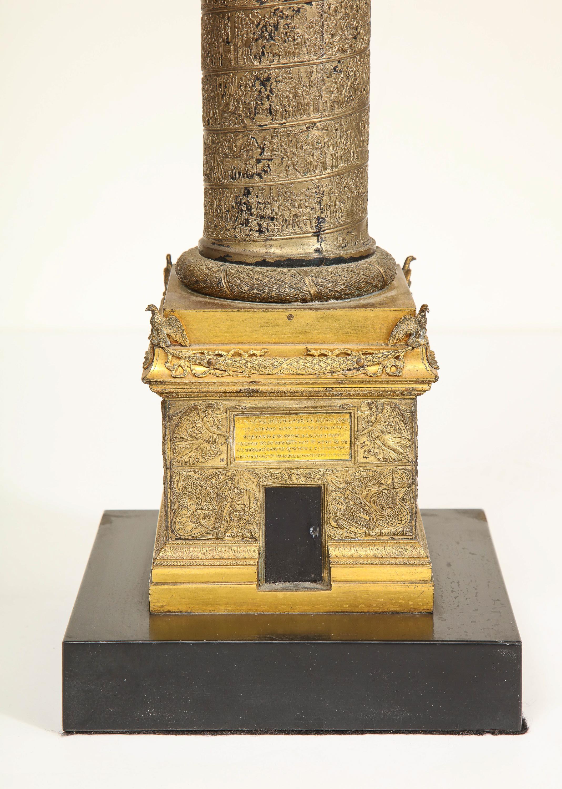 19th Century Trajan Column, Bronze Doré In Good Condition For Sale In New York, NY