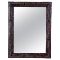 19th Century Tramp Art Rustic Wall Mirror, Austria, circa 1880