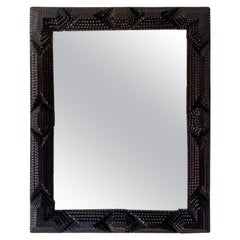 19th Century Tramp Art Rustic Wall Mirror Handcarved, Austria, circa 1870