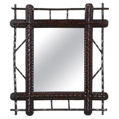 19th Century Tramp Art Wall Mirror, Austria circa 1860