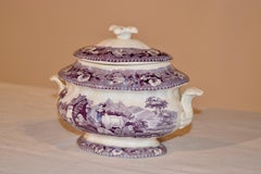 19th Century Transferware Sugar Bowl