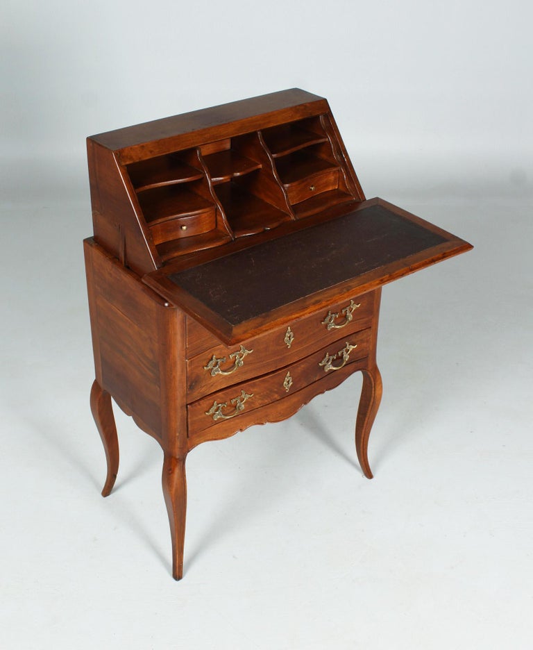 Coiffeuse Secrétaire Villa Vintage – Noir – Murale Avec Miroir Et 3 Tiroirs