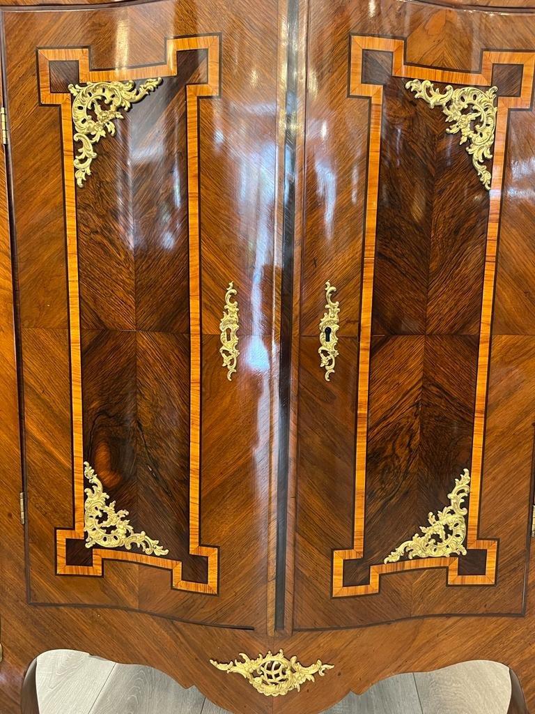 French 19th Century Transition Style Buffet d'Entre Deux in Marquetry  For Sale