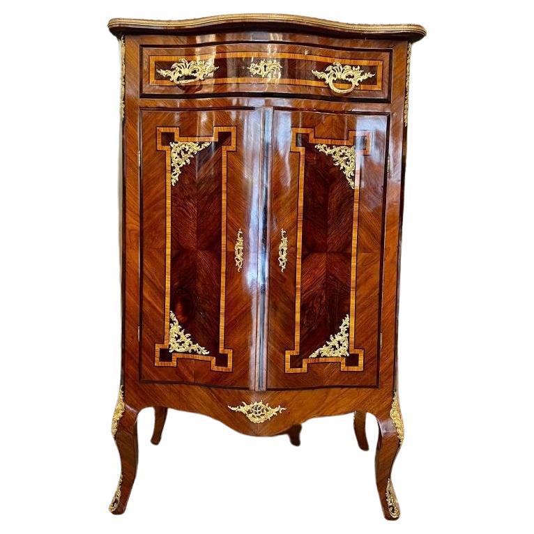 19th Century Transition Style Buffet d'Entre Deux in Marquetry 